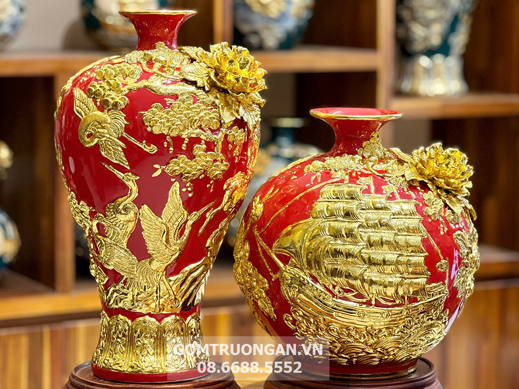 B&igrave;nh h&uacute;t t&agrave;i lộc d&aacute;t v&agrave;ng 24K