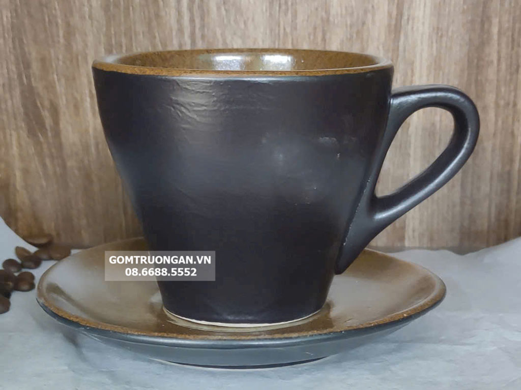Cốc Tách Ly pha cafe trụ vát màu nâu 280ml giá rẻ 1