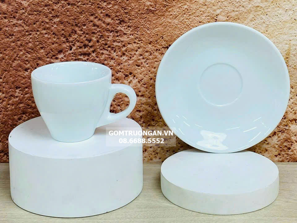 Cốc Tách Ly pha cafe Espresso màu trắng 70ml cao cấp 1