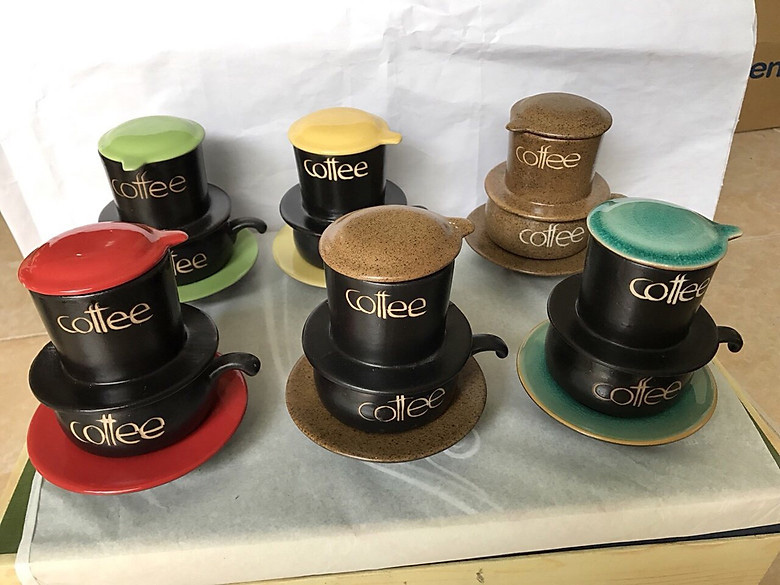 Bộ phin pha cafe 6 màu cao cấp gốm sứ Bát Tràng 4