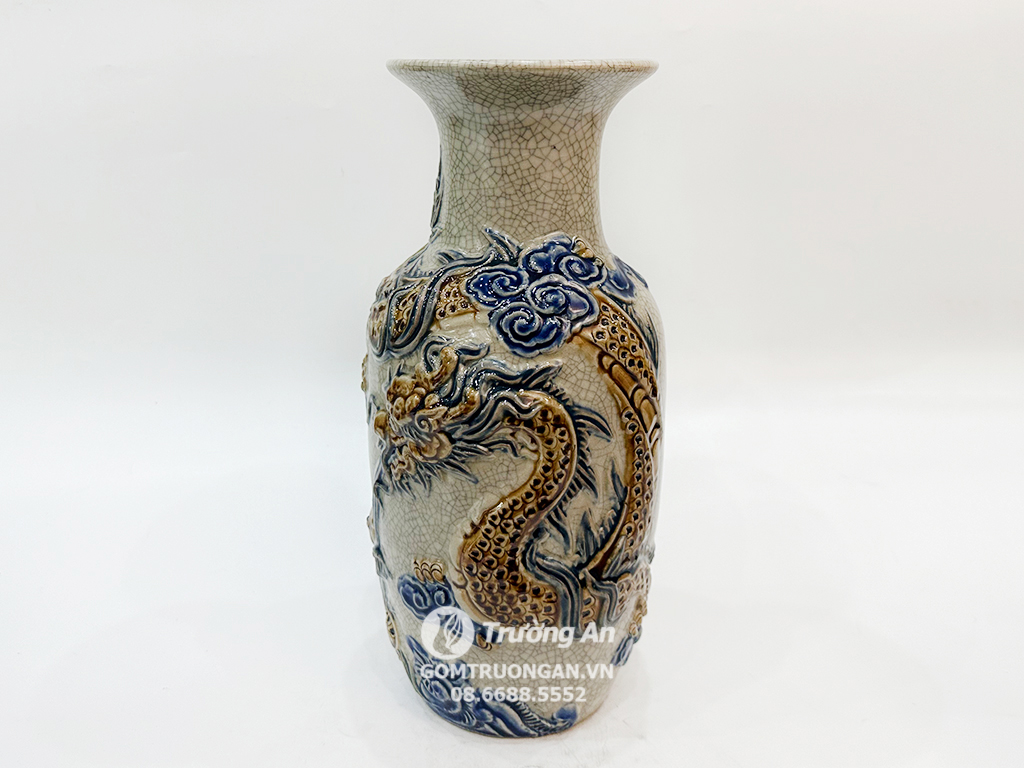 Lộc bình men rạn nổi Rồng Phúc Quý cao 60cm 2