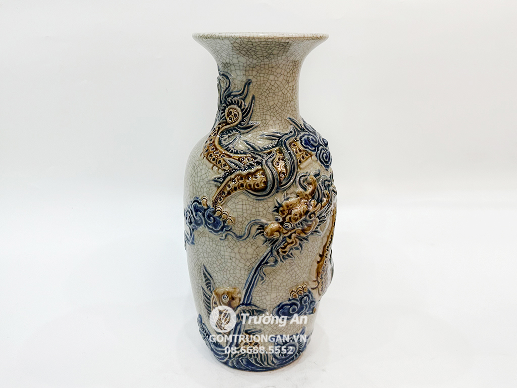 Lộc bình men rạn nổi Rồng Phúc Quý 25cm 1