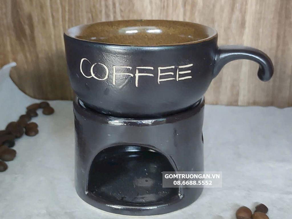 Ly tách cafe đốt nến men đen 120ml giá rẻ 1