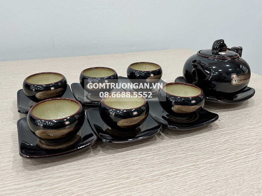 Bộ ấm chén men hỏa biến phẩy 2