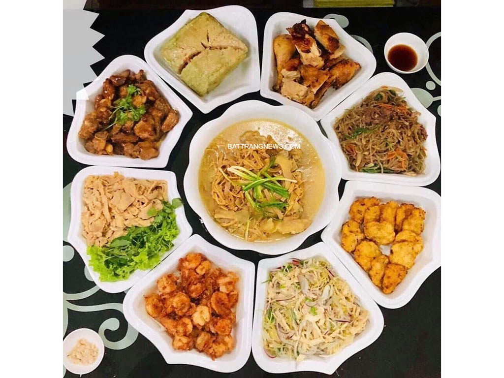 Bộ đĩa c&aacute;nh hoa mặt trời men trắng trơn 10 người ăn - thức ăn