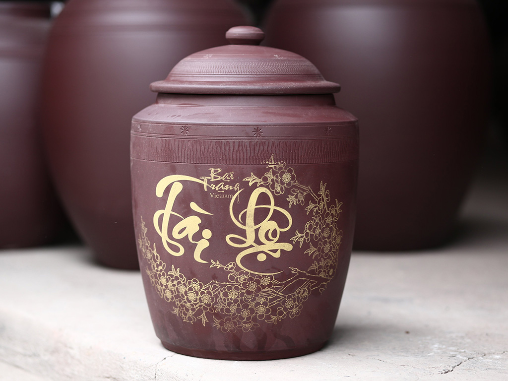 Hũ sành đựng gạo tài lộc Bát Tràng 10 kg 1