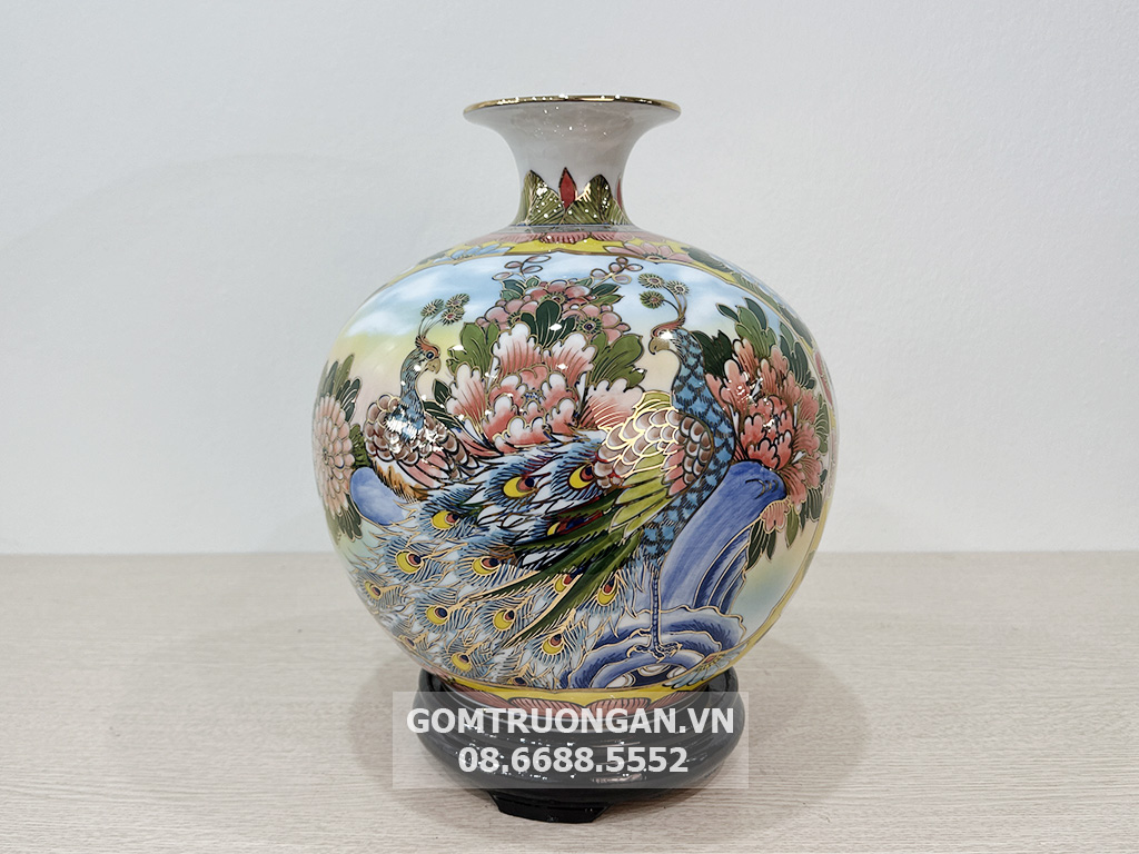 Bình hút lộc Thuận Buồm Xuôi Gió Vinh Hoa Phú Quý vẽ vàng khung vàng 3