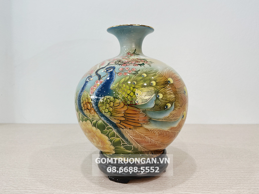 Bình hút tài lộc Thuận Buồm Xuôi Gió Phú Quý men đá ngọc 25cm 1