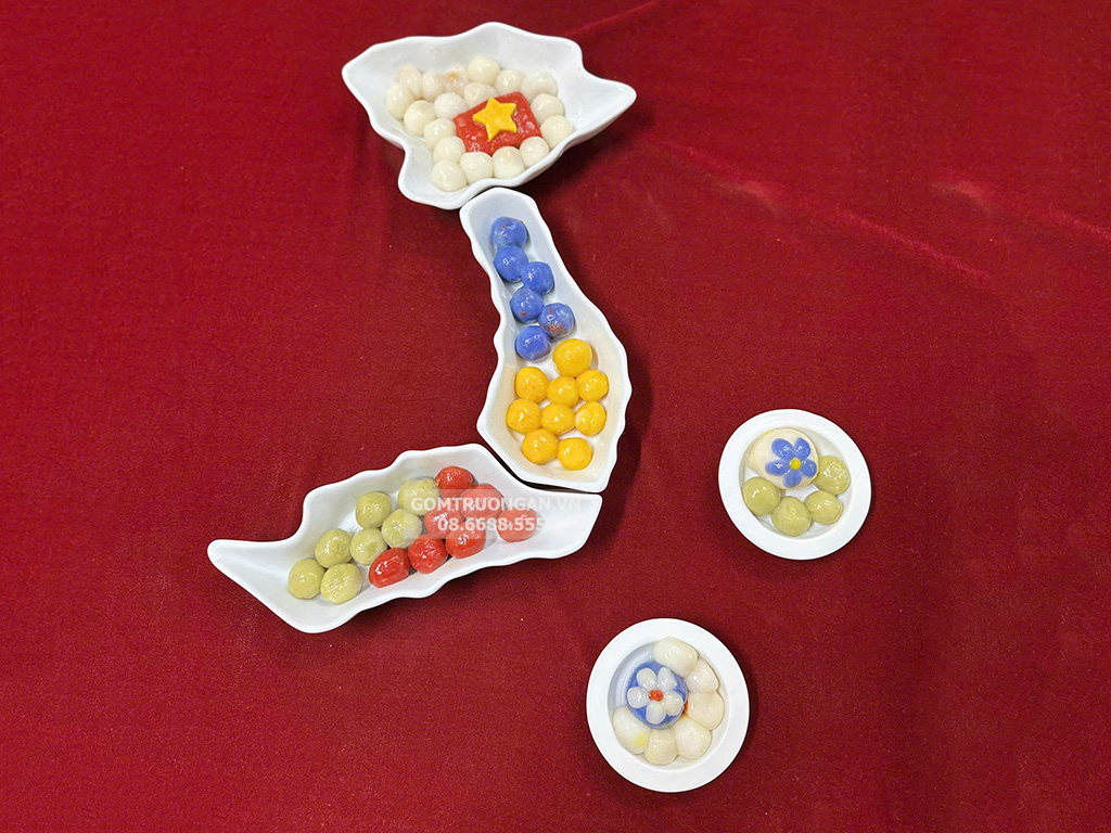 Bộ bát đĩa hình chữ S bản đồ Việt Nam 1