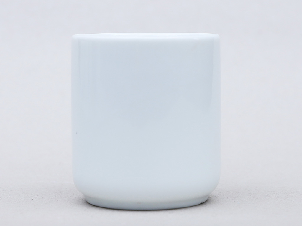 Ly sứ men trắng dáng trụ không quai 1