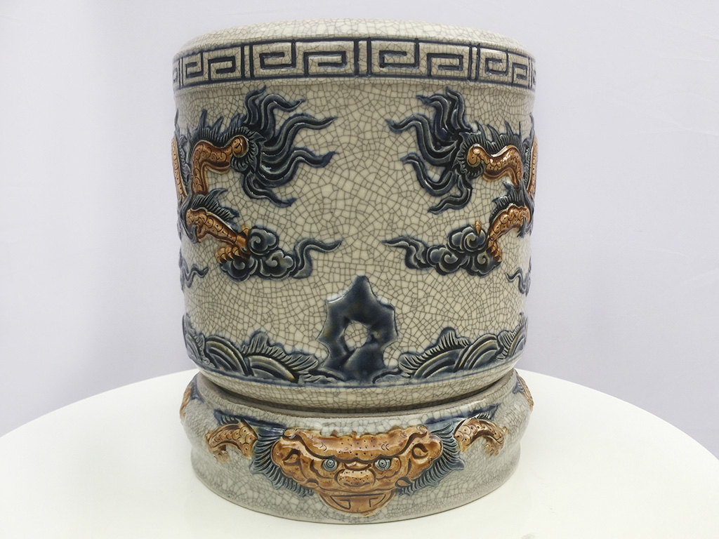 B&aacute;t hương men rạn nổi rồng đường k&iacute;nh 20cm - phần sau