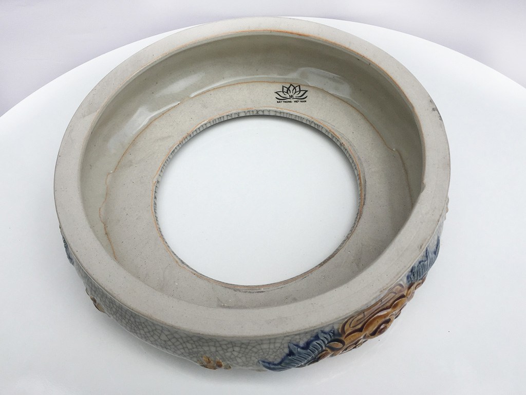 Bát hương men rạn nổi rồng cao cấp Trường Xuân đế sứ 30cm 8