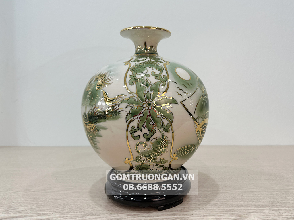 Bình hút lộc Thuận Buồm Xuôi Gió Mã Đáo Thành Công men hoàng thổ 25cm 4