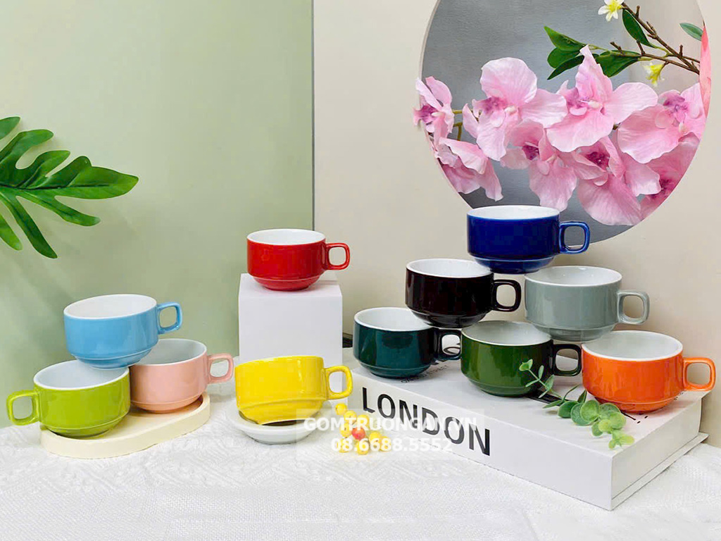 Ly cốc tách cafe 150ml Bát Tràng nhiều màu 6