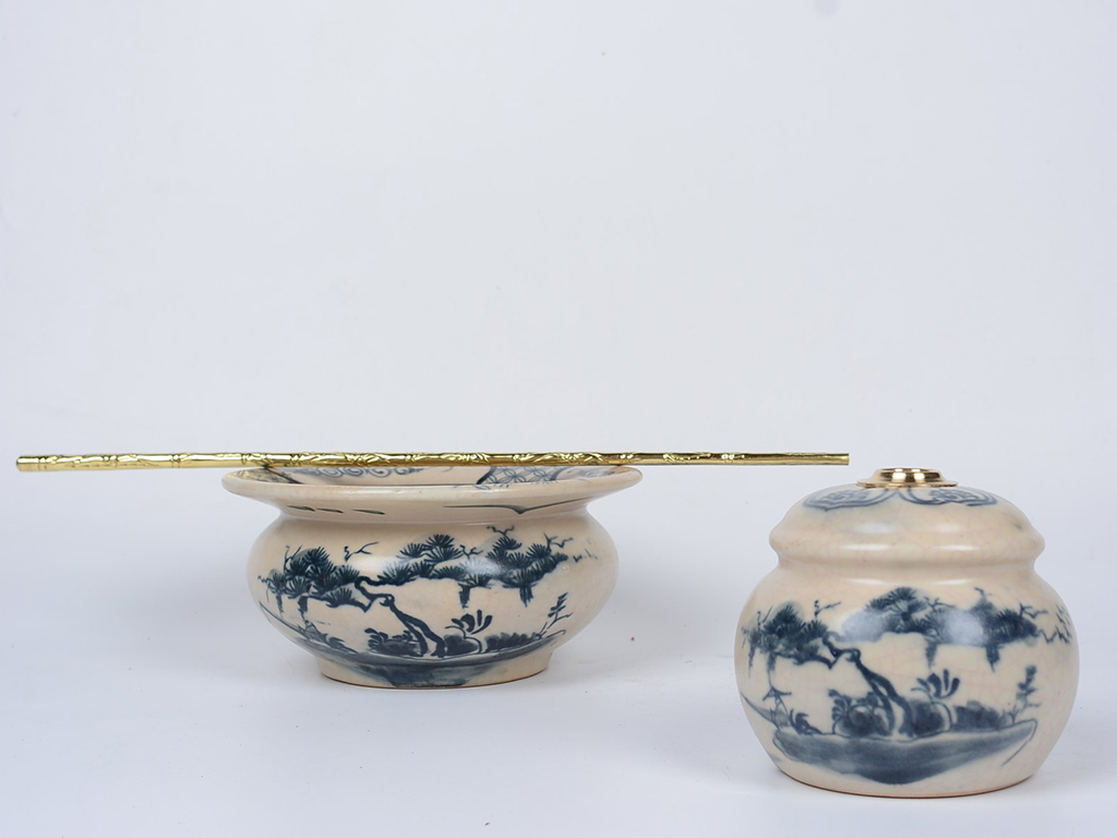 Điếu bát men rạn Câu Cá Lã Vọng 2