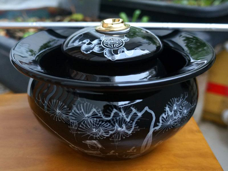 Điếu bát men xanh đen mệnh Mộc 1