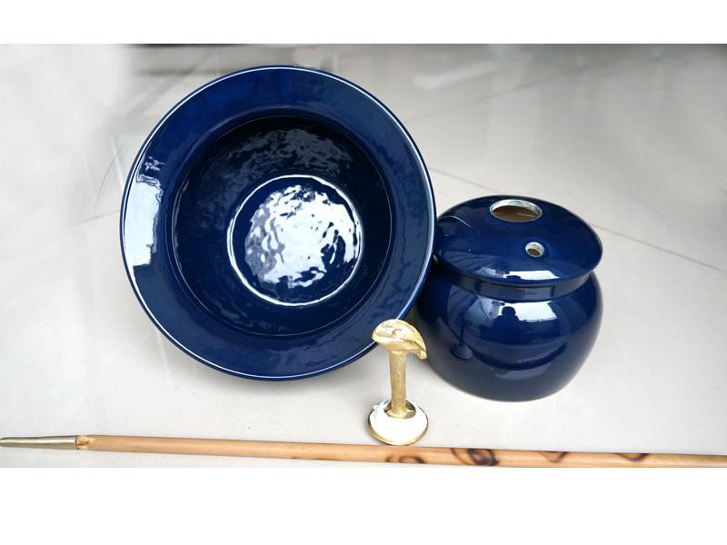 Điếu bát men xanh đen mệnh Thủy 2