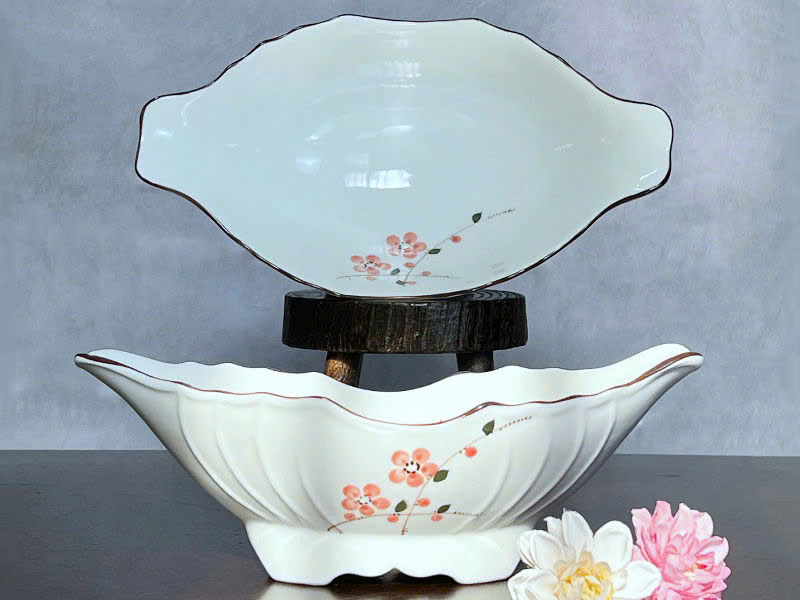 Bát đựng gà cúng vẽ hoa đào 1