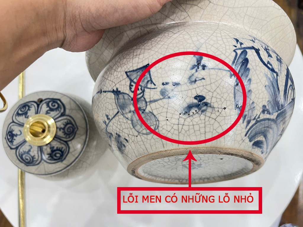 [Hàng thanh lý miễn ship] Điếu bát men rạn cổ Câu Cá Lã Vọng 4
