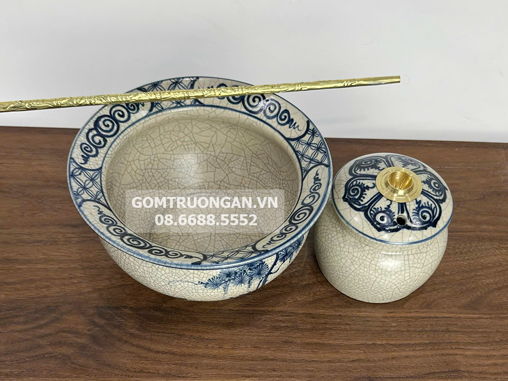 Điếu bát men rạn cổ Câu Cá Lã Vọng 3