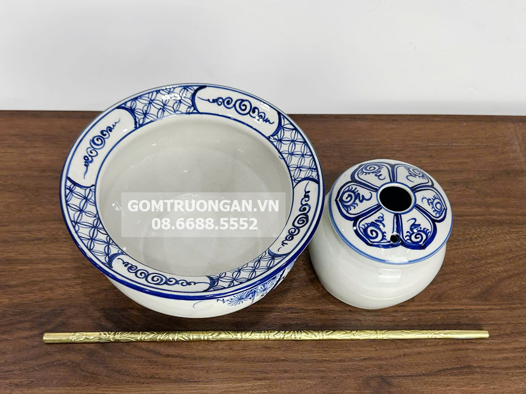 Điếu bát men trắng Câu Cá Lã Vọng 3