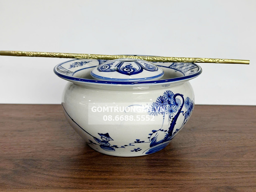 Điếu bát men trắng Câu Cá Lã Vọng 1