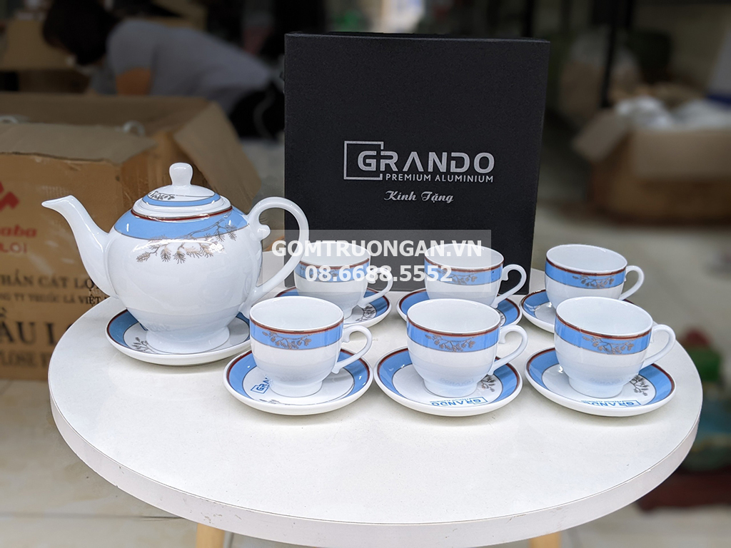 Ấm chén in logo làm quà tặng Grando 3