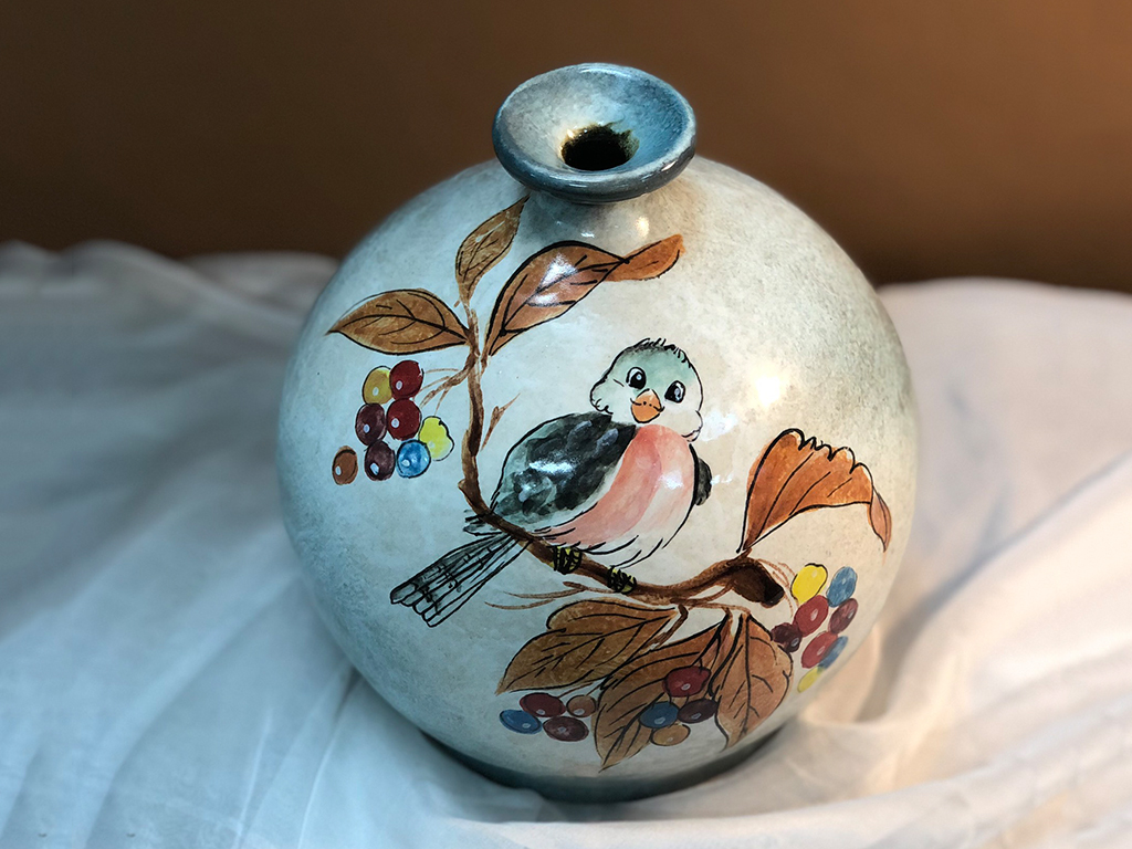 Lọ hoa vuốt tay độc bản dáng hút lộc chim hoa 1