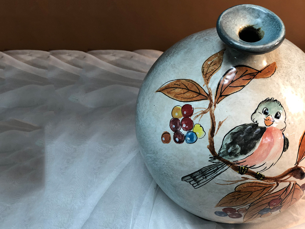 Lọ hoa vuốt tay độc bản dáng hút lộc chim hoa 3