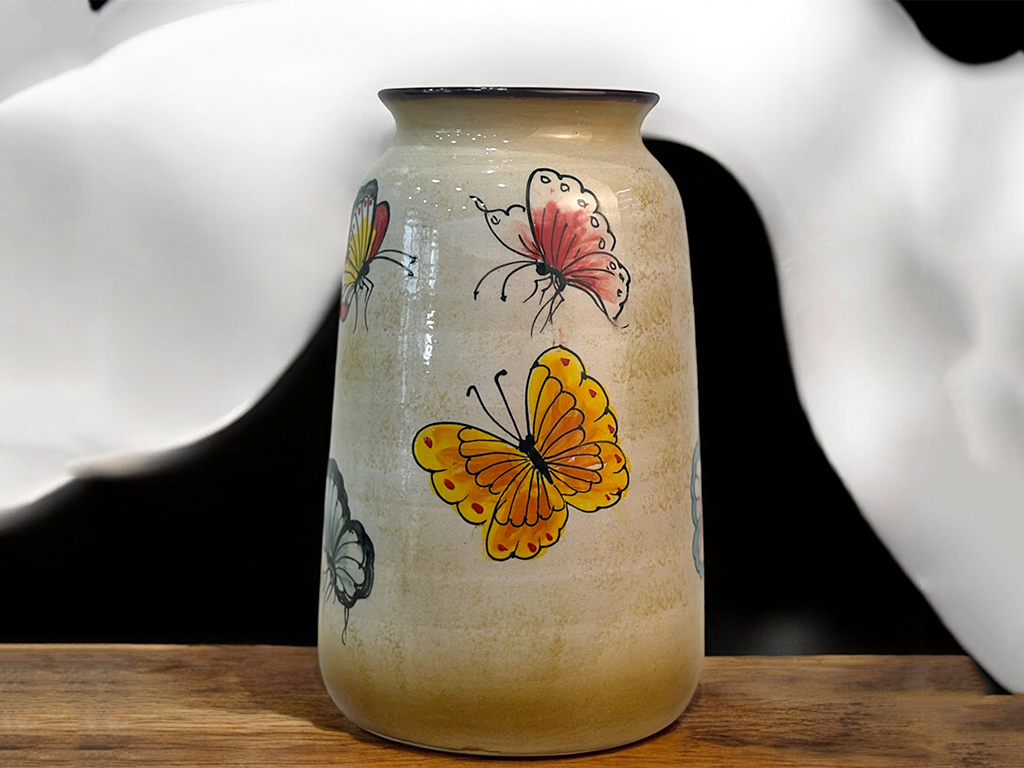 Bình hoa Bát Tràng trang trí decor dáng phích Hồ Điệp 2