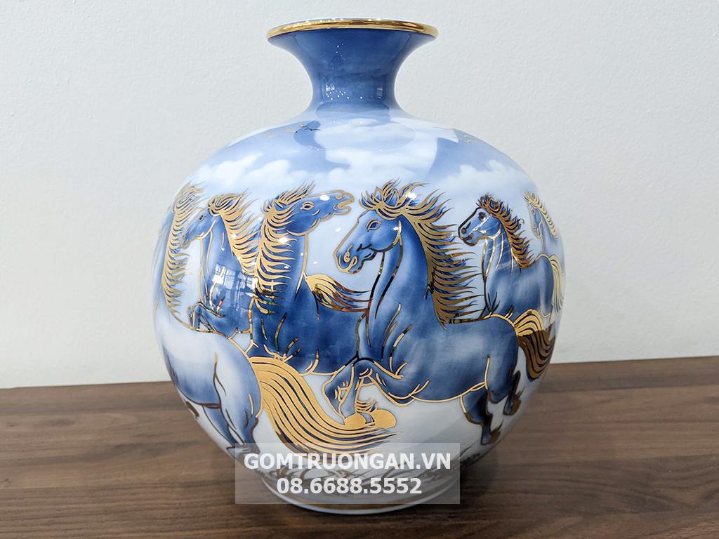 Bình hút lộc vẽ vàng Mã Đáo Thành Công 30cm 1