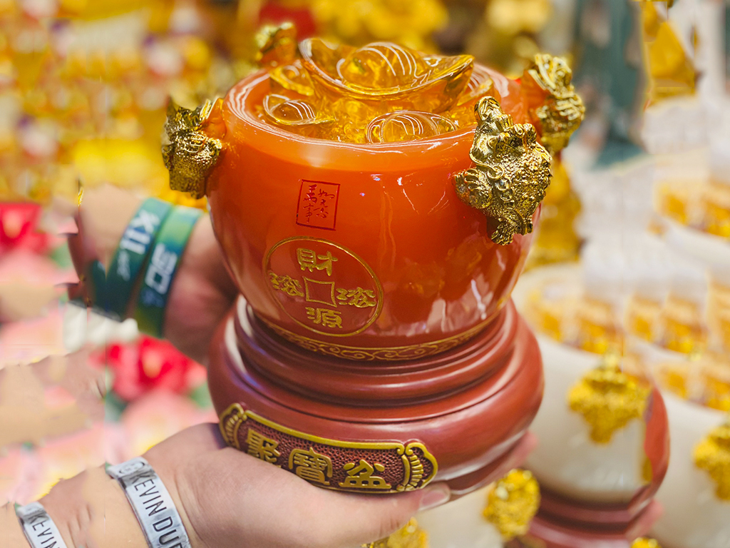 Bát tụ bảo ngọc cao cấp màu đỏ cỡ nhỏ 1