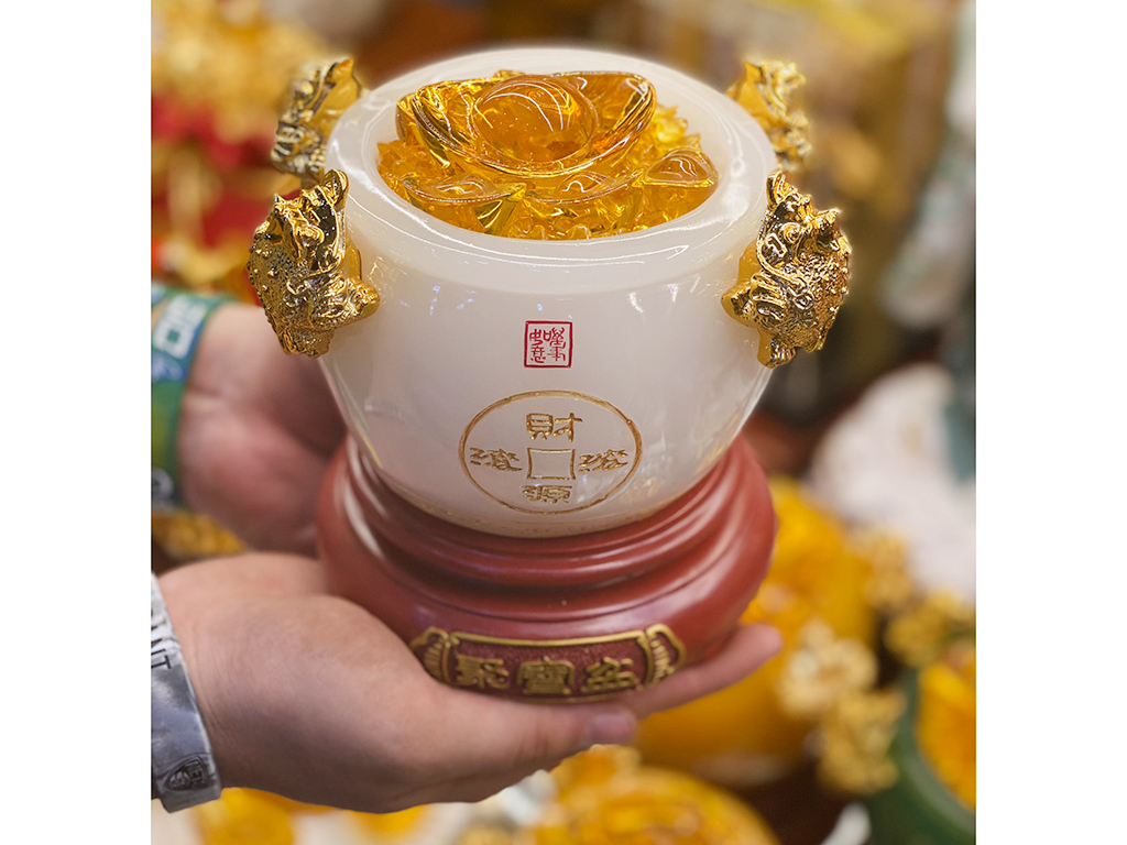 Bát tụ bảo ngọc cao cấp màu trắng cỡ to 1