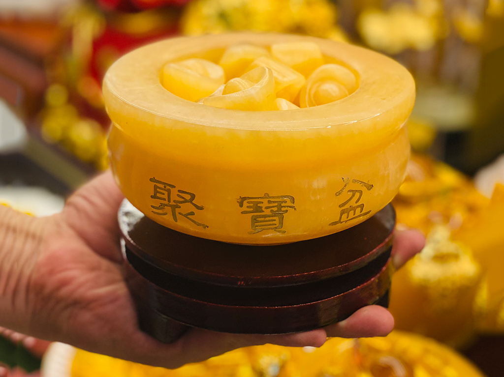 Bát tụ bảo đá ngọc Hoàng Long 6 viên thỏi cỡ vừa 1