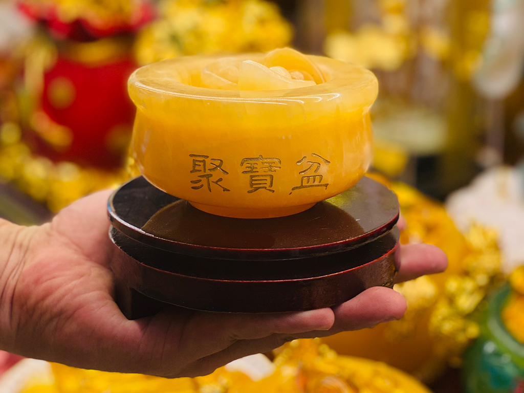 Bát tụ bảo đá ngọc Hoàng Long 6 viên thỏi cỡ nhỏ 1