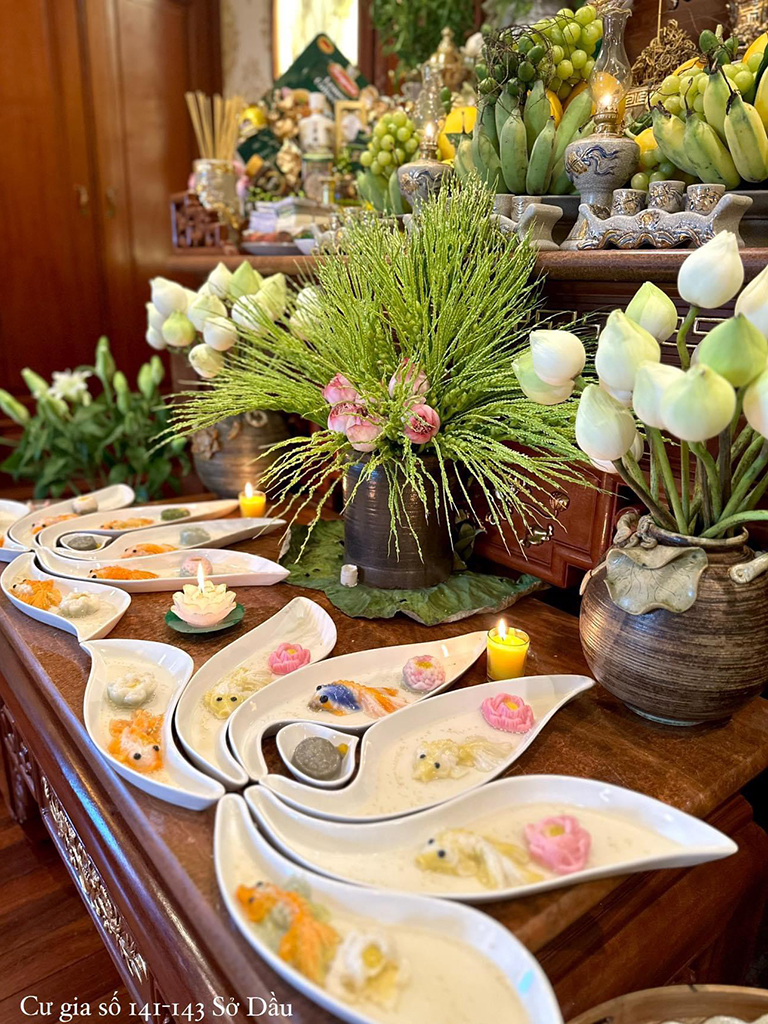 Bộ bát thắp hương hoa sen trắng cao cấp 7 món 4