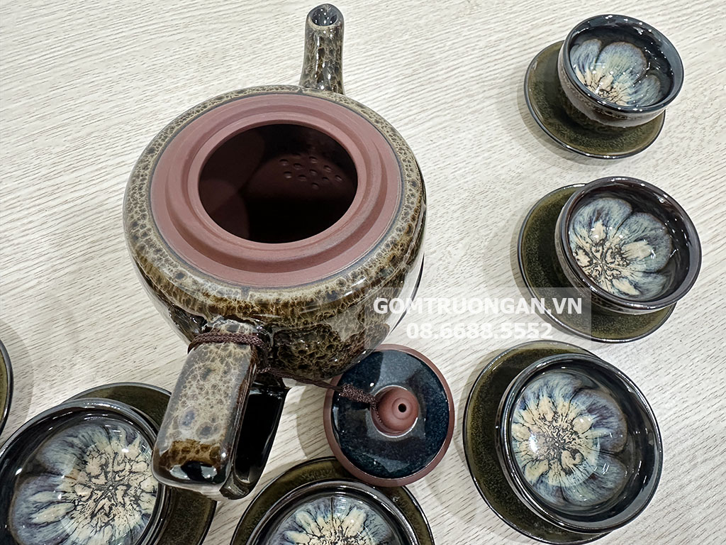 Bộ ấm trà tử sa Bát Tràng Đại Cẩm Thạch cao cấp 3