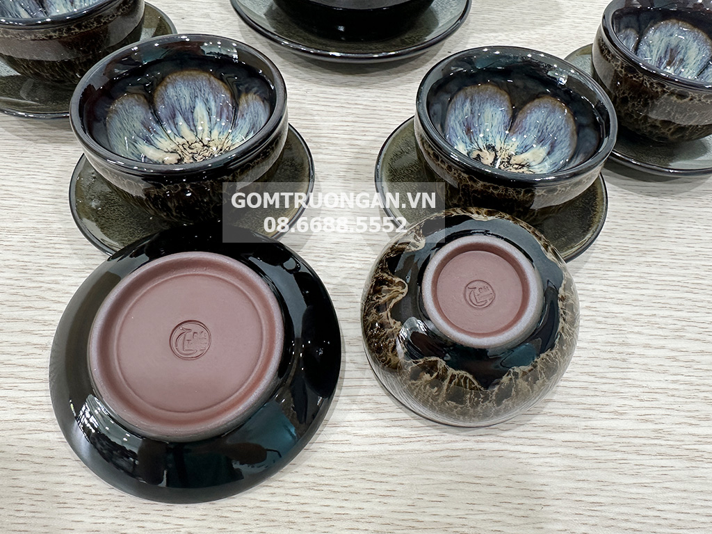 Bộ ấm trà tử sa Bát Tràng Đại Cẩm Thạch cao cấp 5