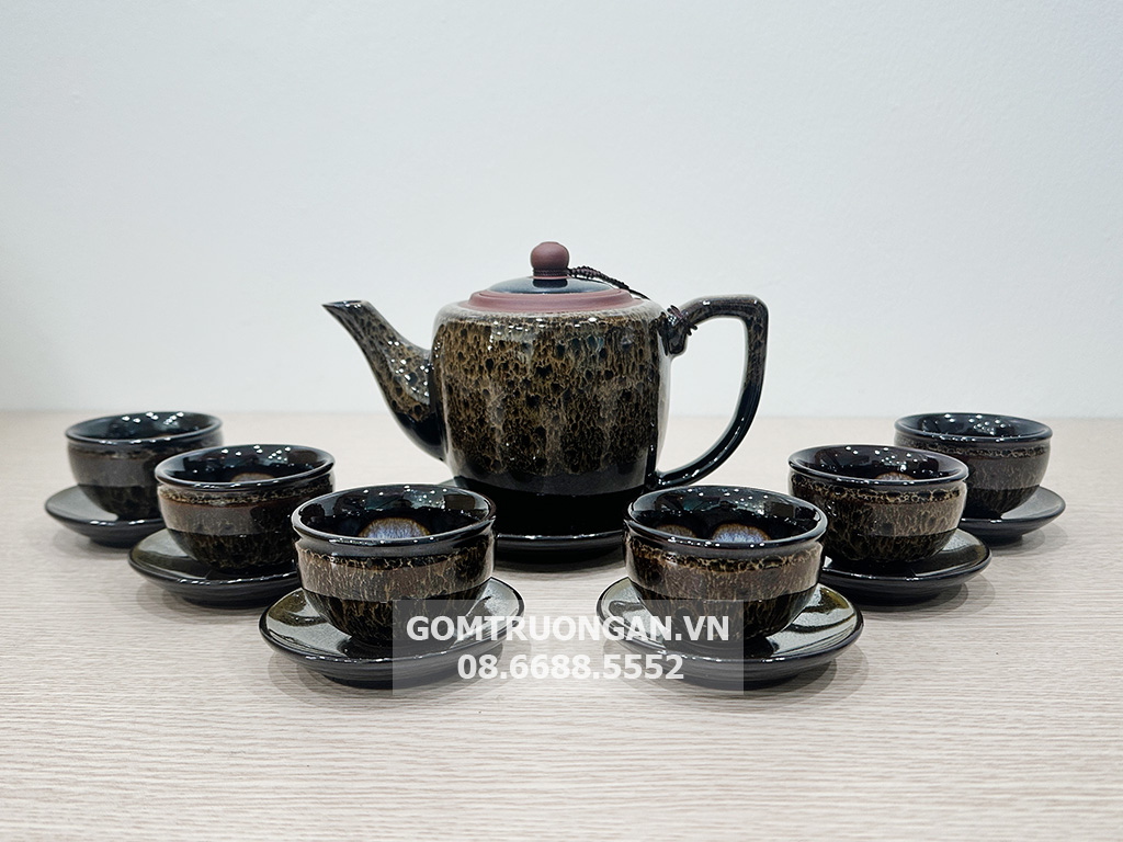 Bộ ấm trà tử sa Bát Tràng Đại Cẩm Thạch cao cấp 1