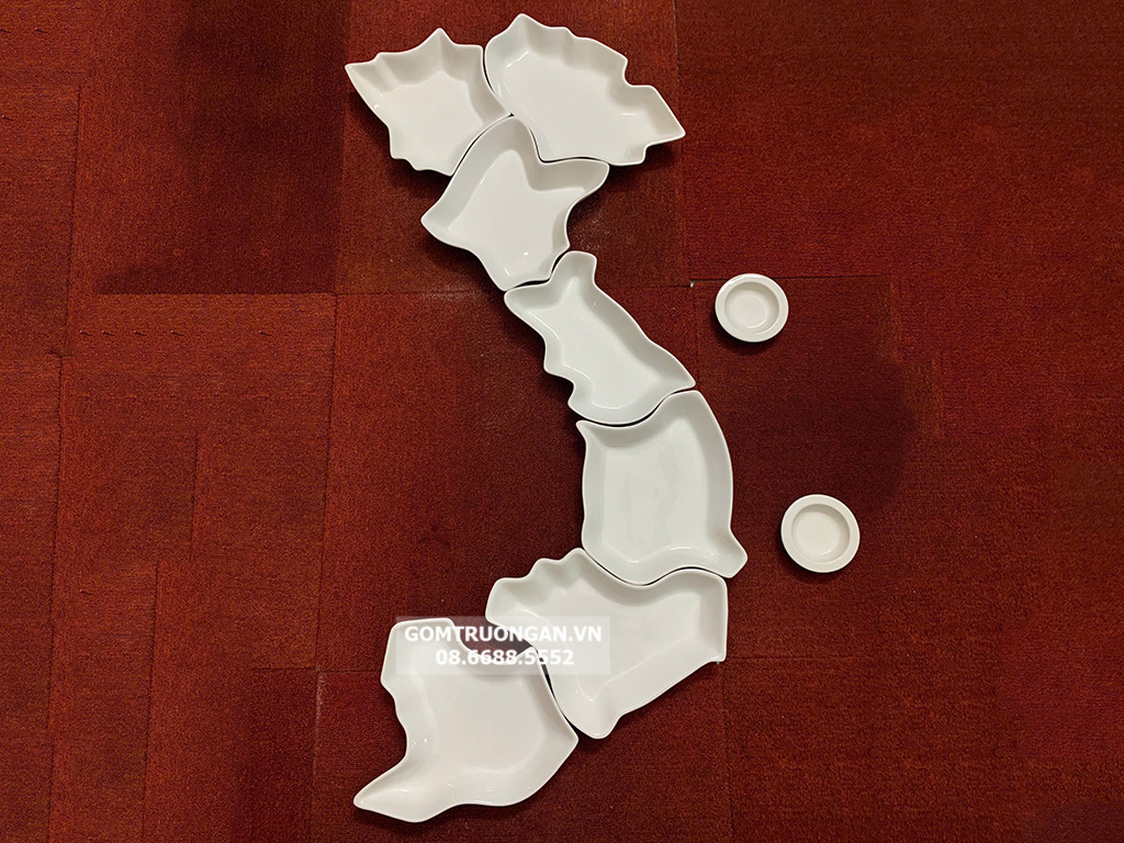 Bộ bát đĩa hình chữ S bản đồ Việt Nam size to 1