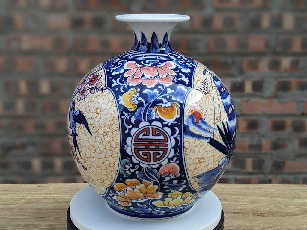 Bình hút tài lộc Thuận Buồm Xuôi Gió men màu 4