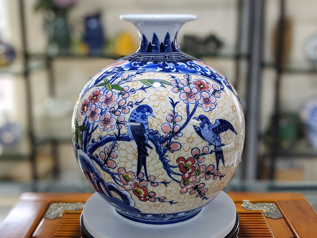 B&igrave;nh h&uacute;t t&agrave;i lộc Thuận Buồm Xu&ocirc;i Gi&oacute; men m&agrave;u mặt sau