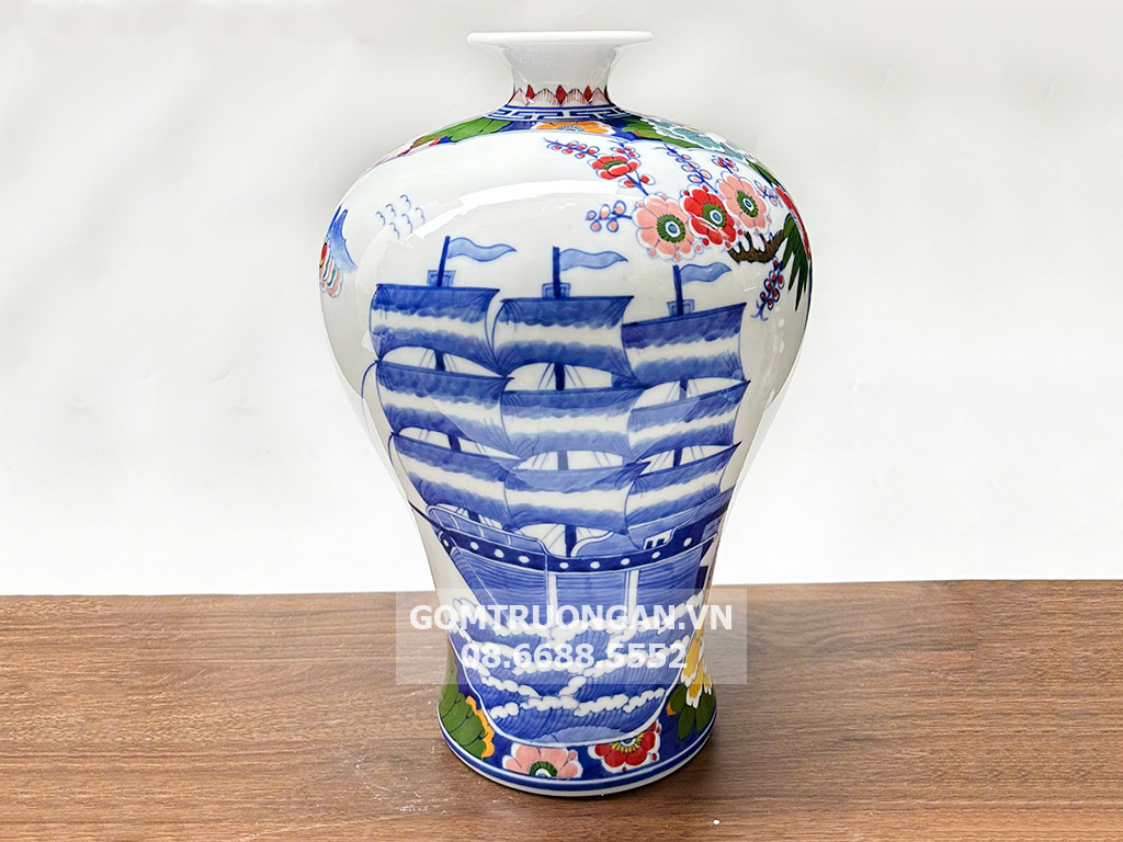 Mai bình tích lộc Thuận Buồm Xuôi Gió men màu 1