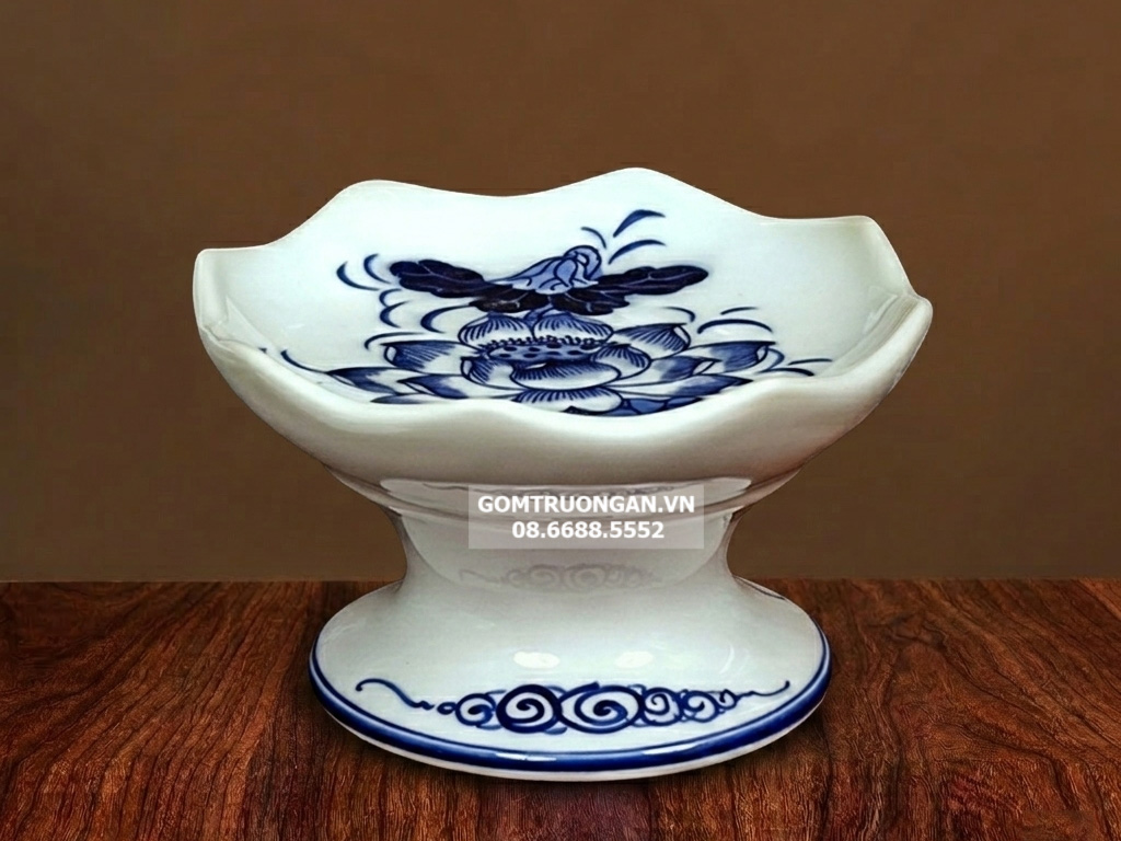 Chân nến men xanh ngọc Lộc Phát S3 1