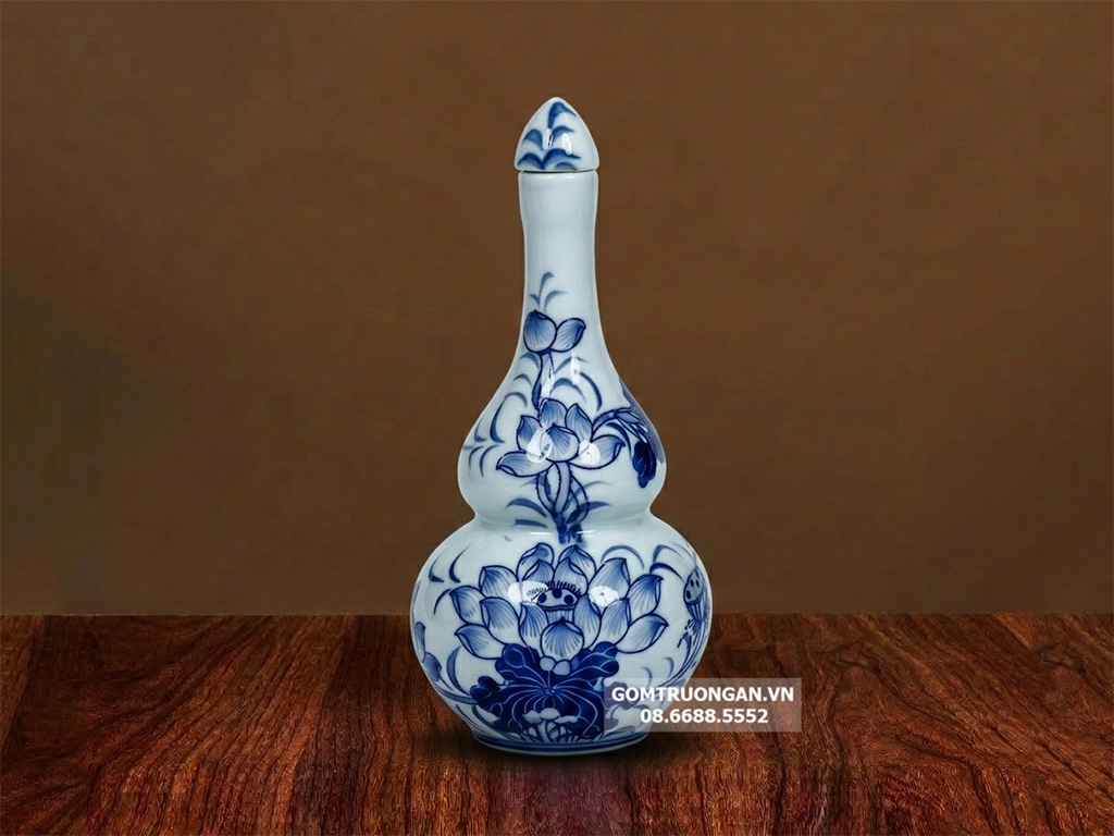 Nậm rượu men xanh ngọc Lộc Phát S2 1