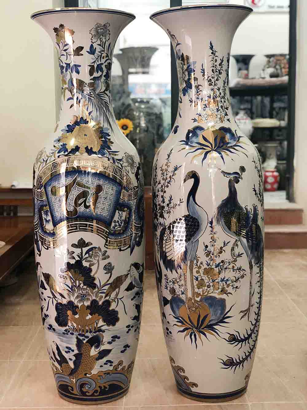 Lọ lộc b&igrave;nh B&aacute;t Tr&agrave;ng T&agrave;i Lộc vẽ v&agrave;ng c&ocirc;ng nghệ nano 1m4 - tr&aacute;i