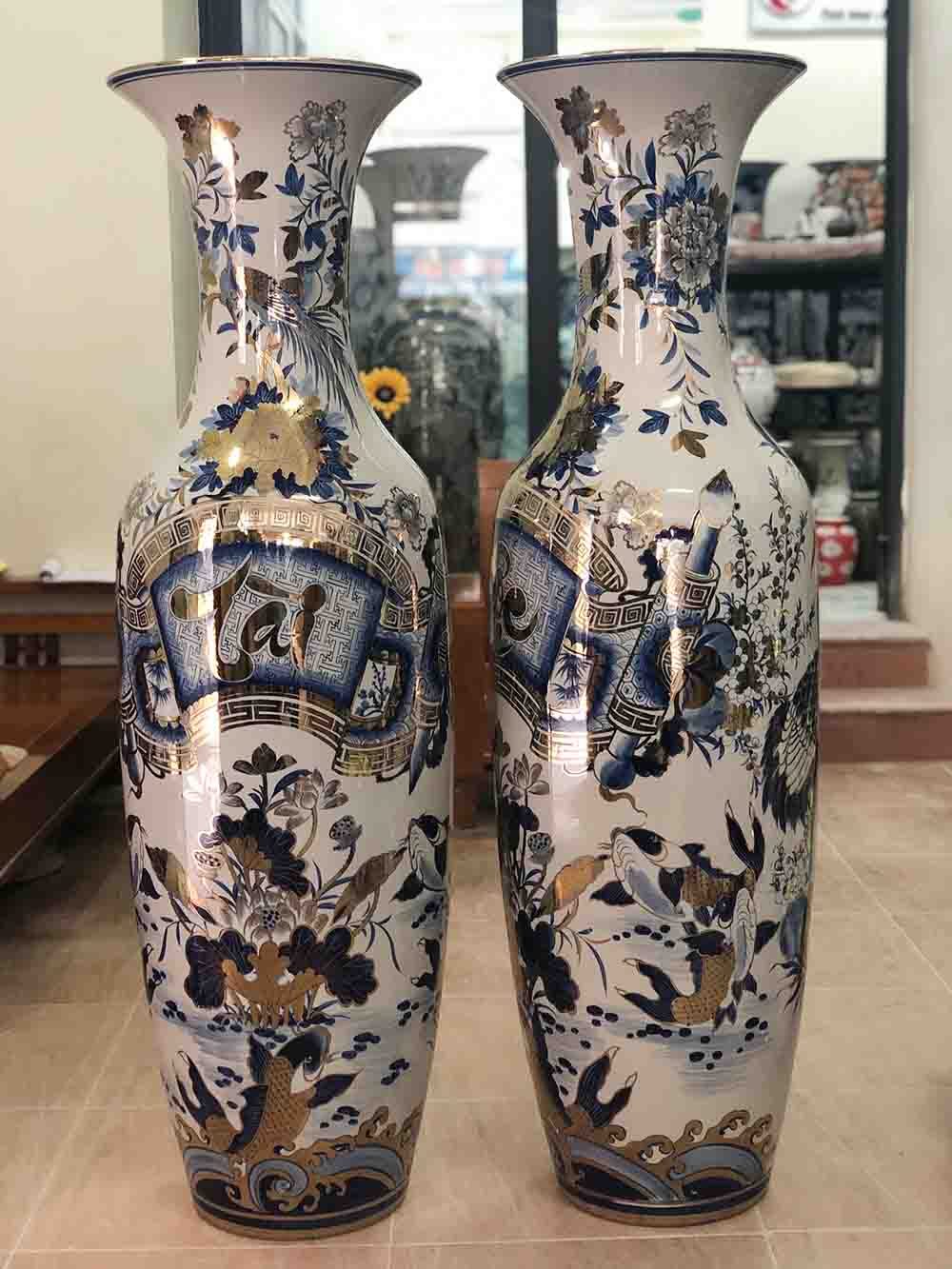 Lọ lộc b&igrave;nh B&aacute;t Tr&agrave;ng T&agrave;i Lộc vẽ v&agrave;ng c&ocirc;ng nghệ nano 1m4 - phải