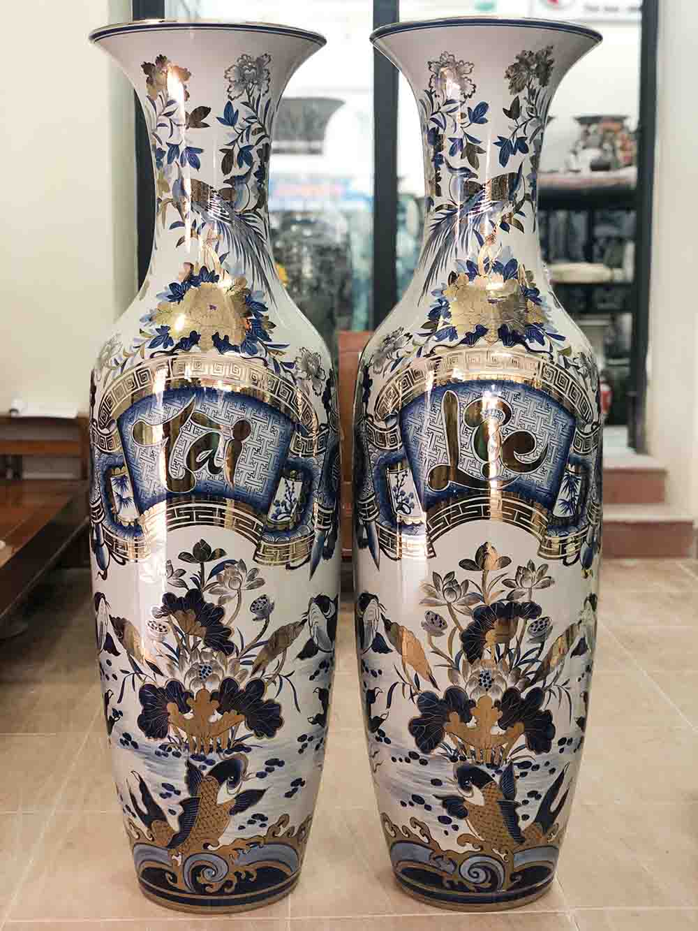 Lọ lộc b&igrave;nh B&aacute;t Tr&agrave;ng T&agrave;i Lộc vẽ v&agrave;ng c&ocirc;ng nghệ nano 1m4