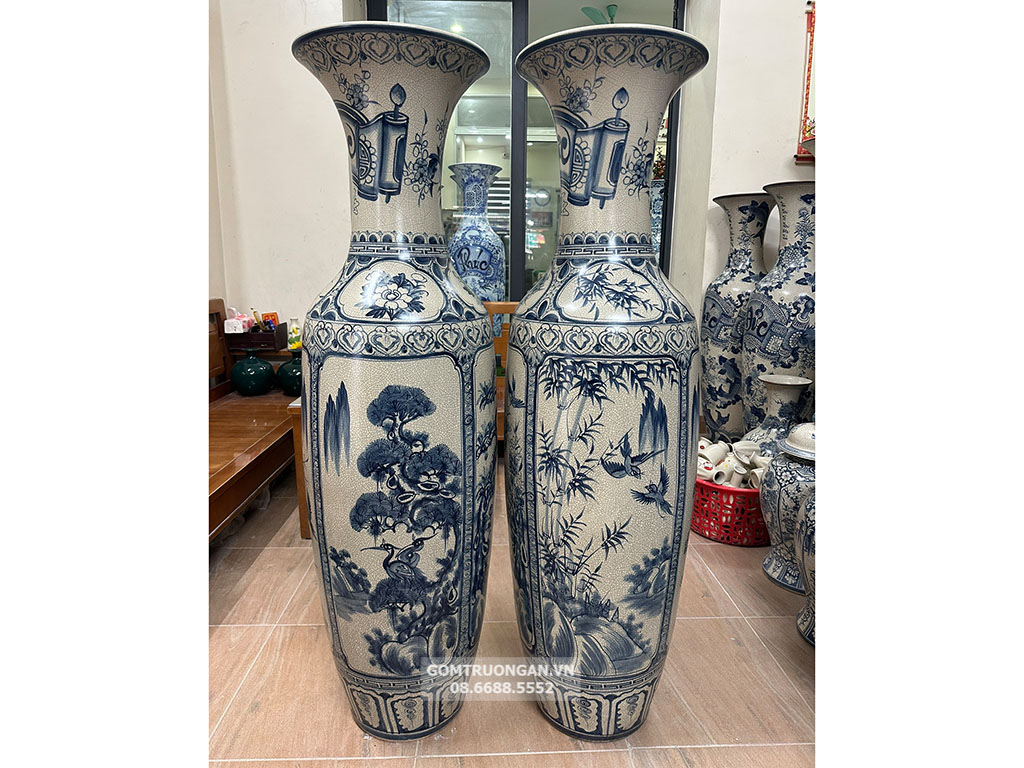 Lọ lộc bình men rạn cổ Tứ Quý 1m4 2