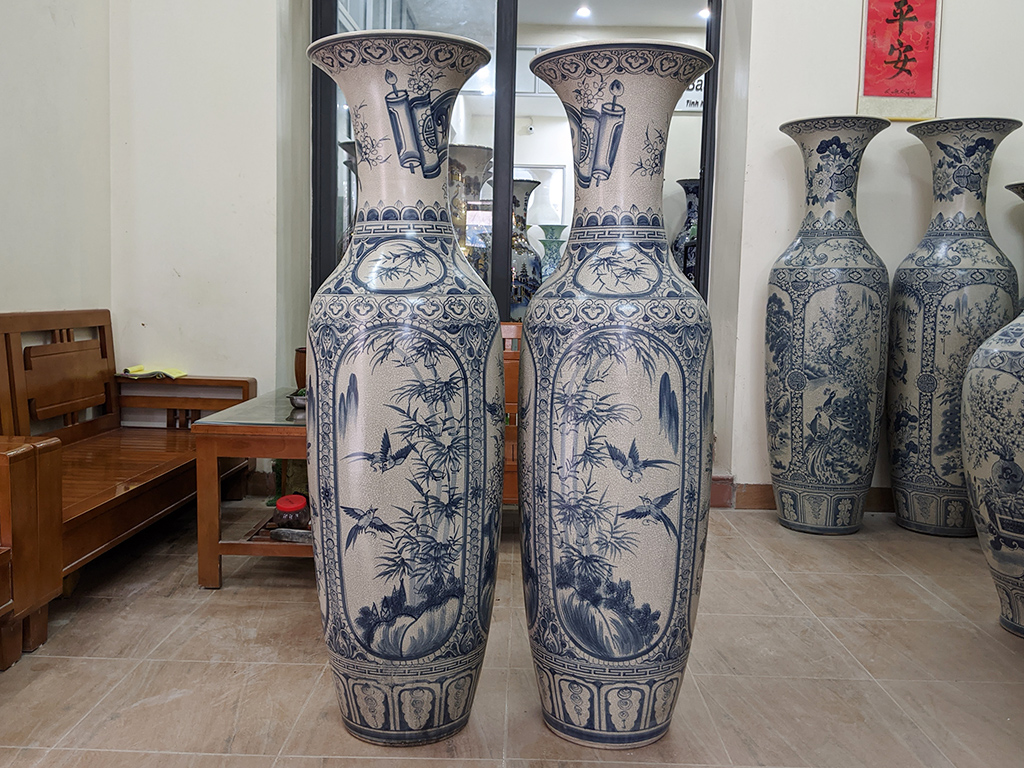 Lọ lộc b&igrave;nh men rạn cổ Tứ Qu&yacute; 1m4 - tr&uacute;c